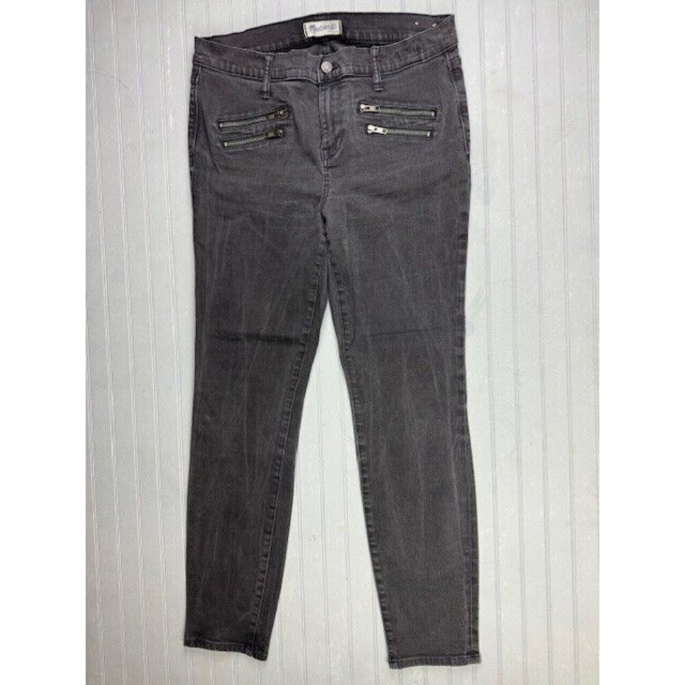 Madewell Size 32 Womens Jeans Black Skinny Skinny Mid Rise Stretch Zippers